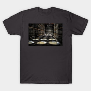 Whisky casks stored in a Whisky warehouse, Scotland T-Shirt